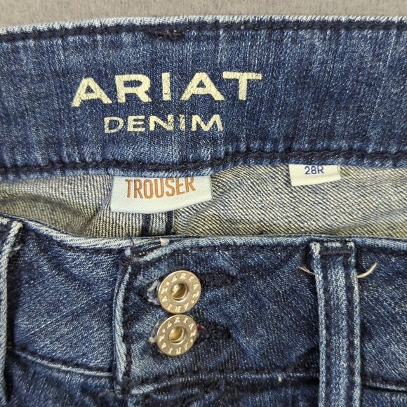 Ariat Jeans Women's 28R Blue Trouser Mid Rise Stretch Outseam Ella Wide Leg - Picture 10 of 13